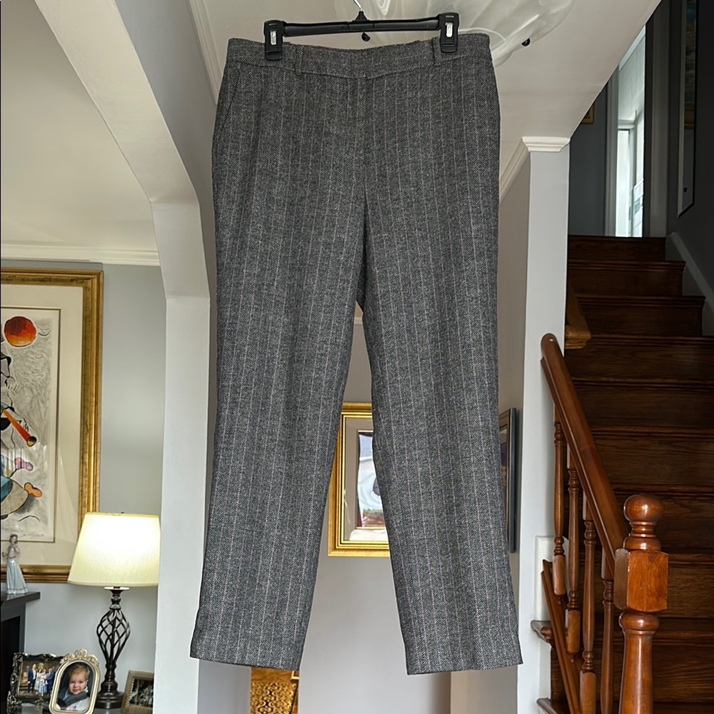 🎤 Talbots Signature Slim Wool Blend Herringbone Pants Sz 10